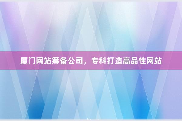 厦门网站筹备公司，专科打造高品性网站