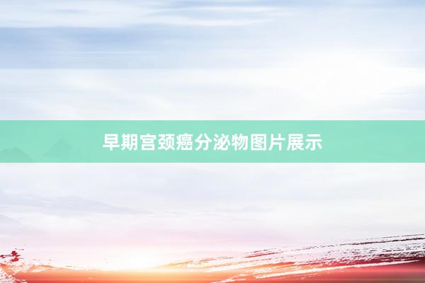 早期宫颈癌分泌物图片展示